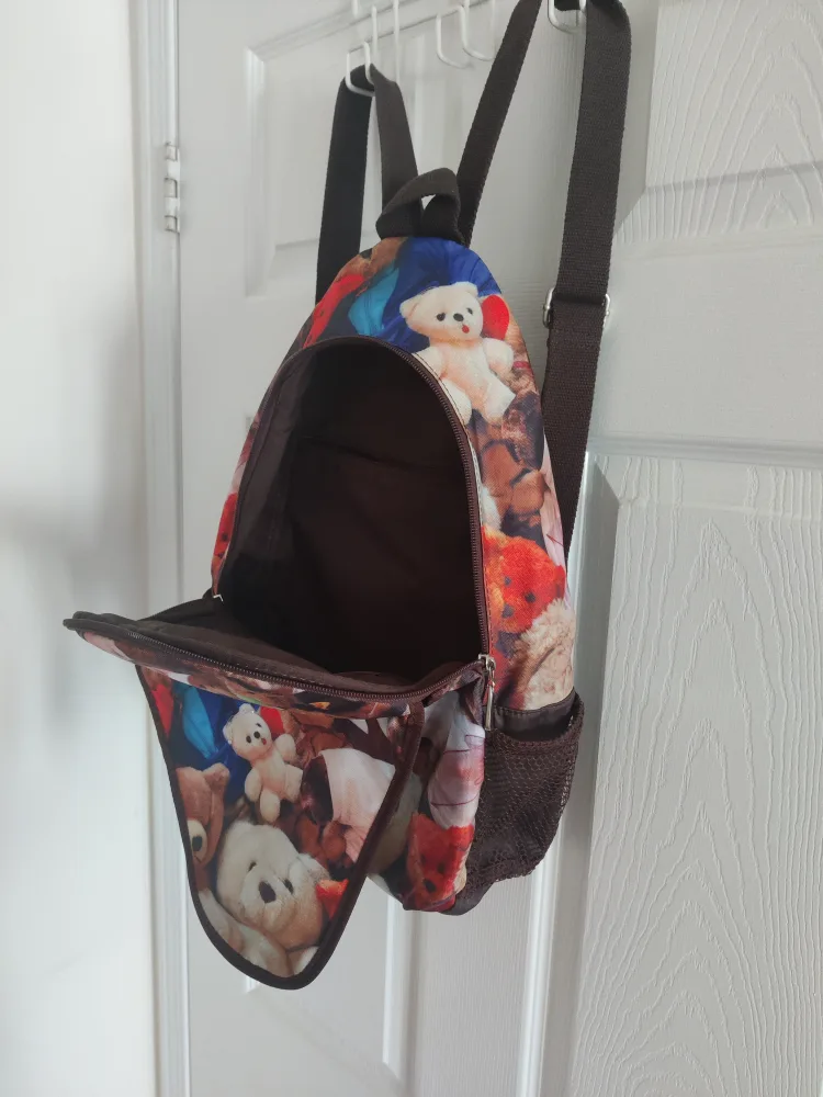 Teddy Bear Print Backpack image indicator(2)