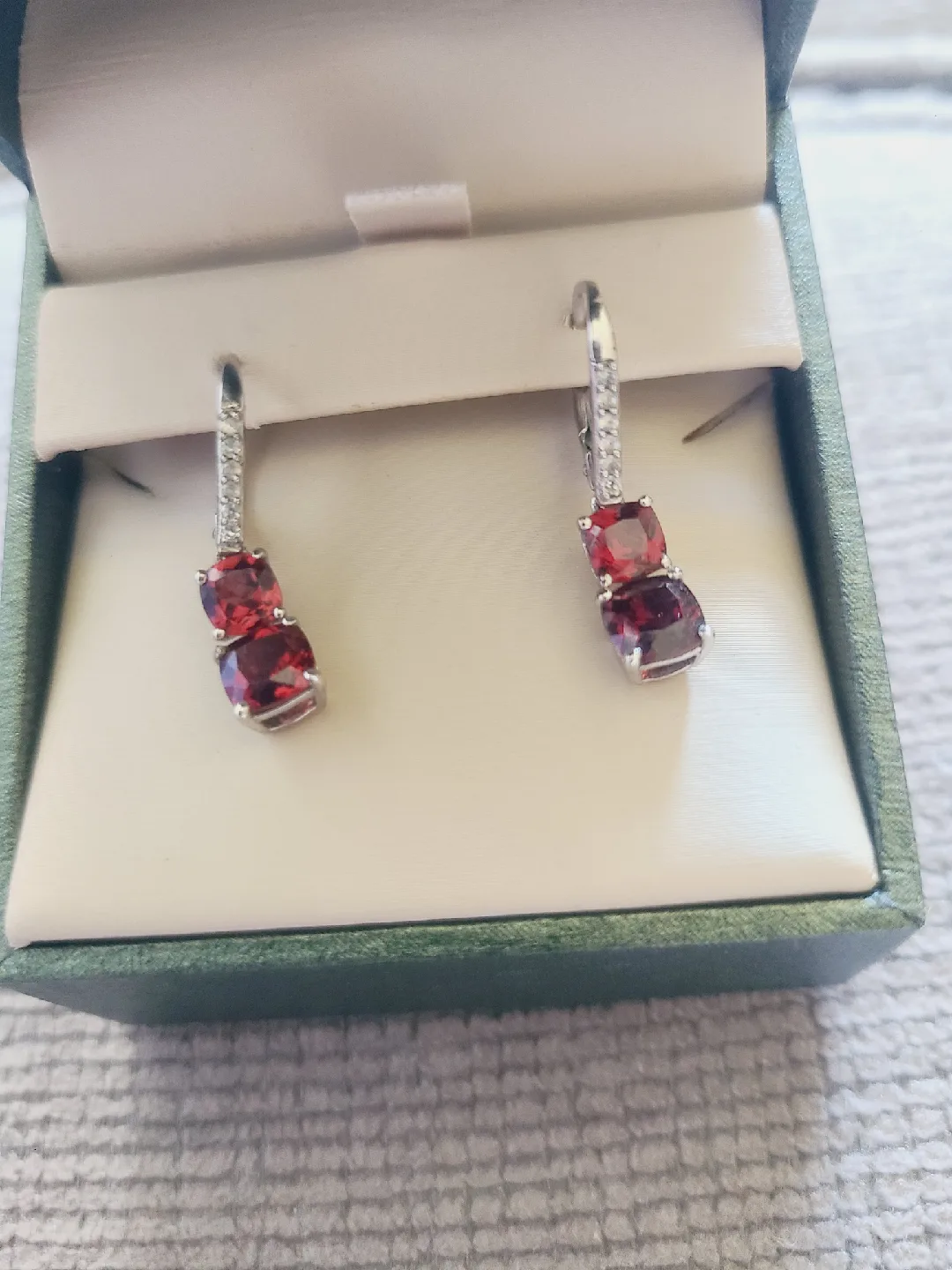 Sterling Silver 925 - Mappins Ruby & Diamond Earrings thumbnail