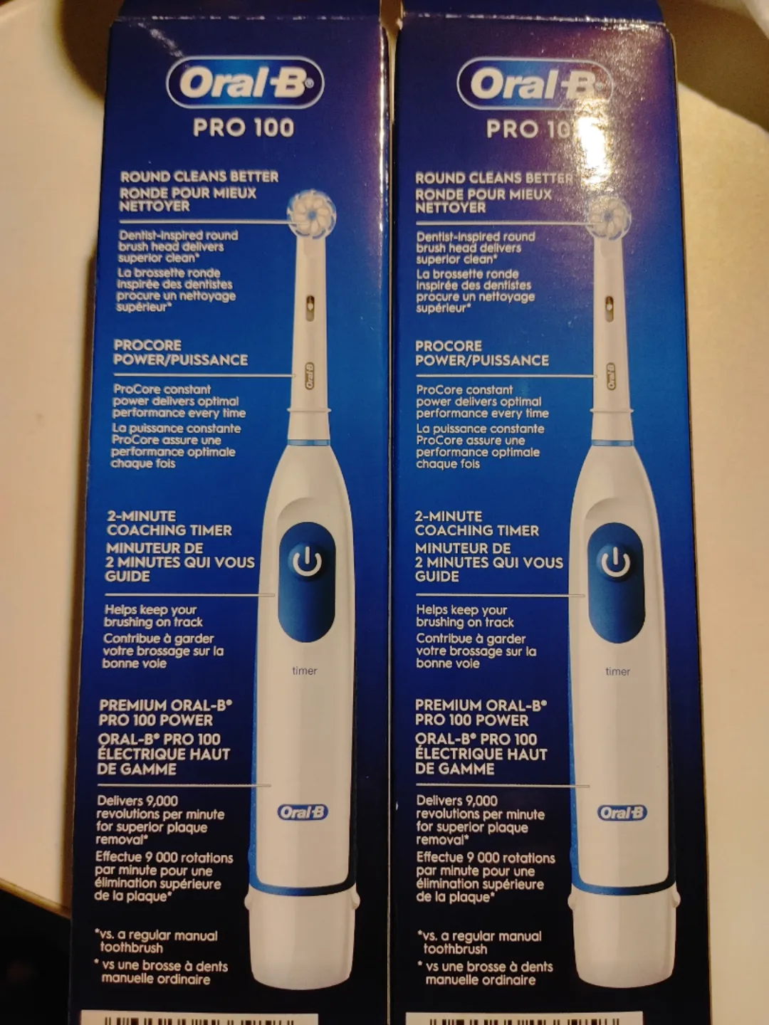 💚TWO ORAL-B PRO 100 POWER BATTERY TOOTHBRUSHES BRAND NEW image indicator(2)