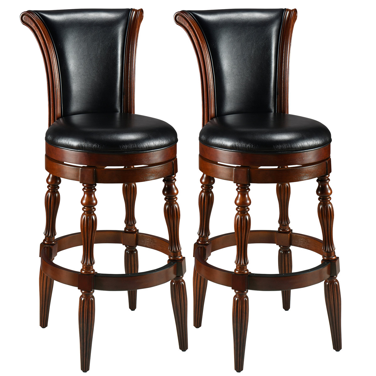 Swivel Solid Wood Bar Stool - photo 4