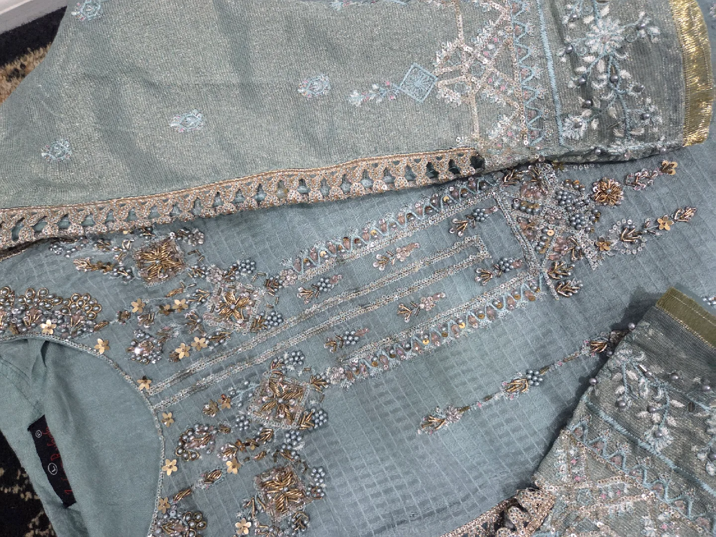 Embroidered Pakistani Salwar Kameez - Size Medium image indicator(5)