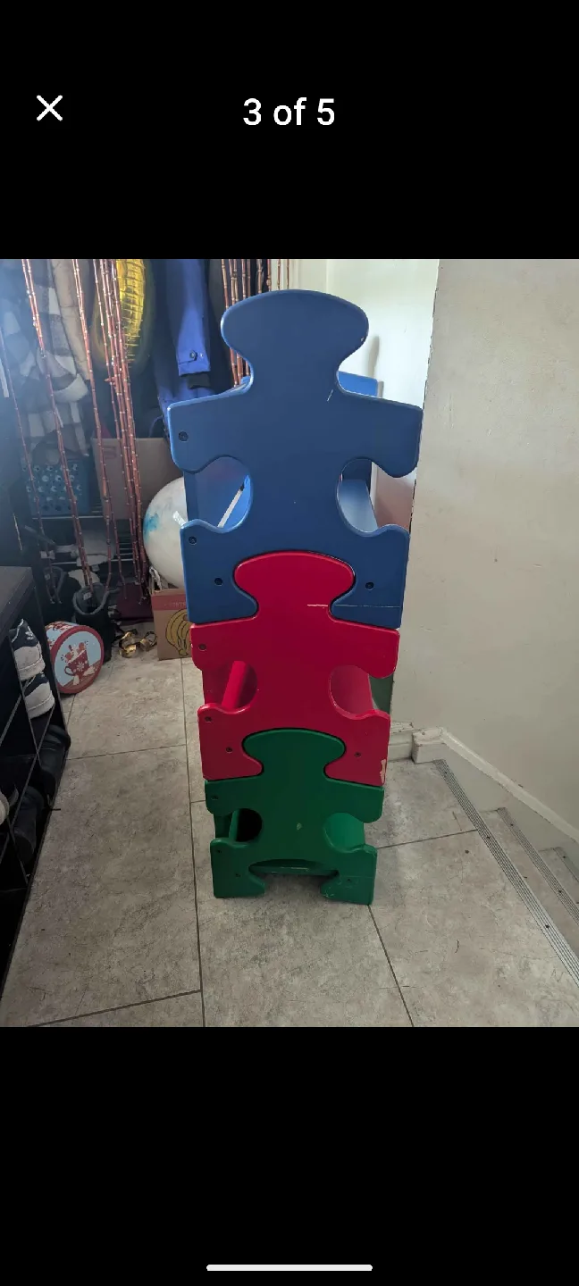 Kids' Colorful Wooden Bookcase image indicator(3)