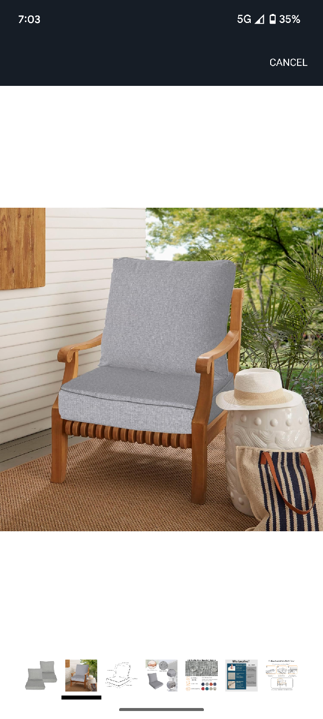 Outdoor Chair Cushions - Grey - photo 2