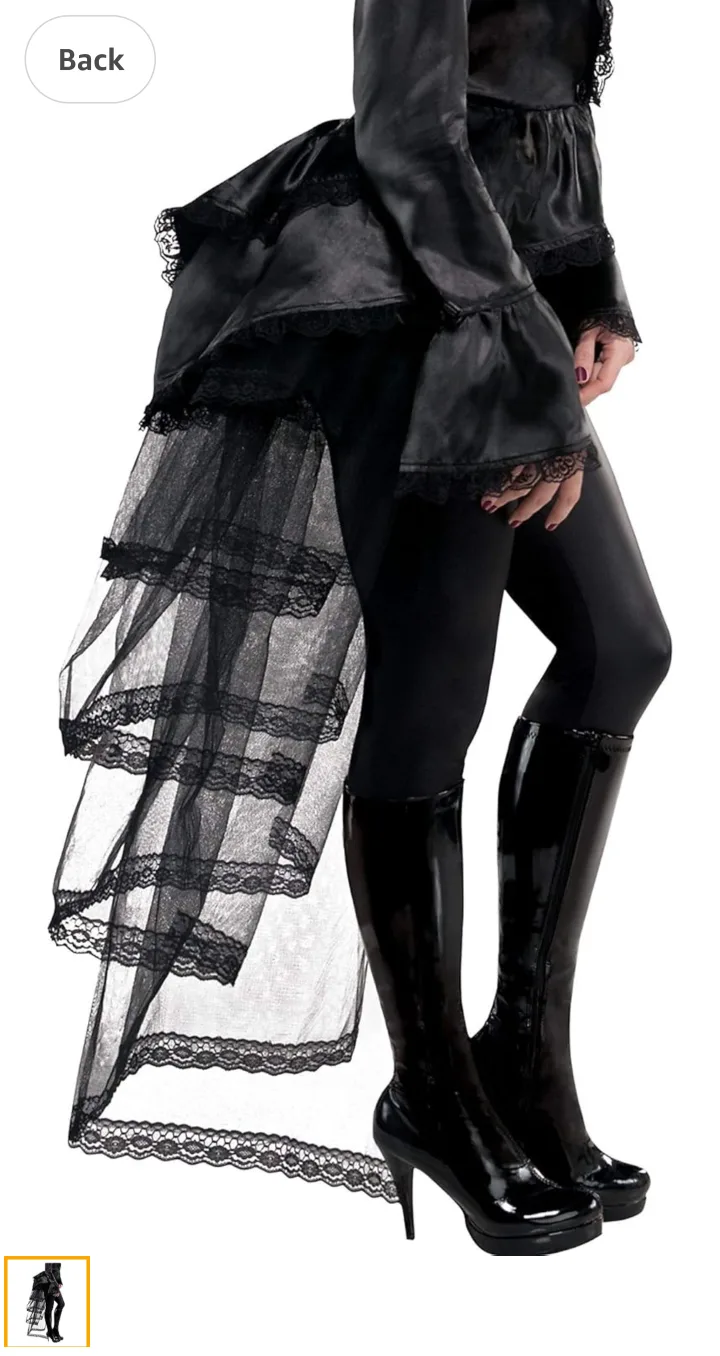 Halloween Gothic Black Lace Bustle thumbnail