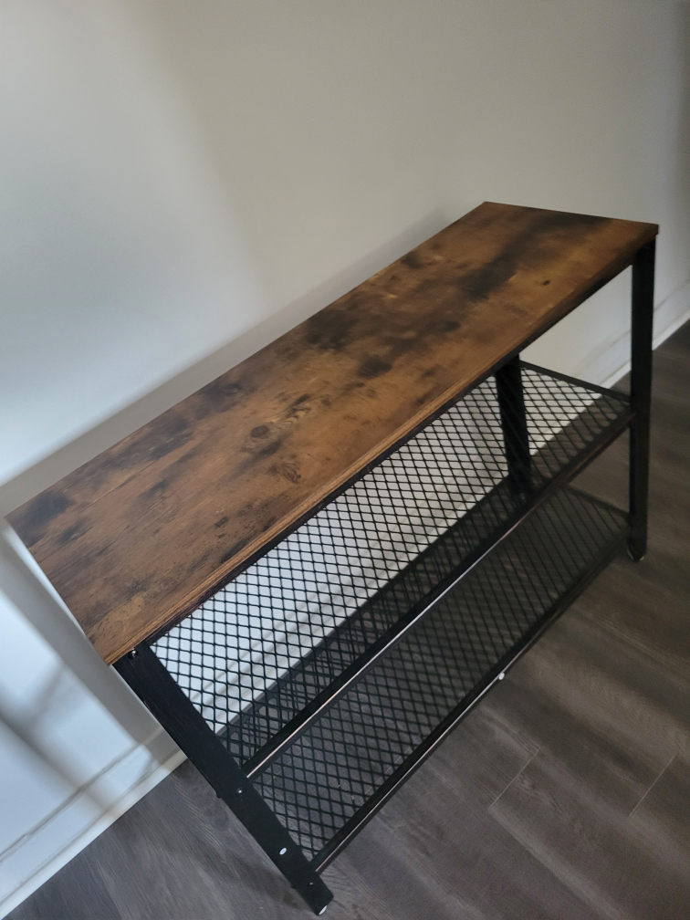 Console Table with Metal Mesh Shelves - photo 4