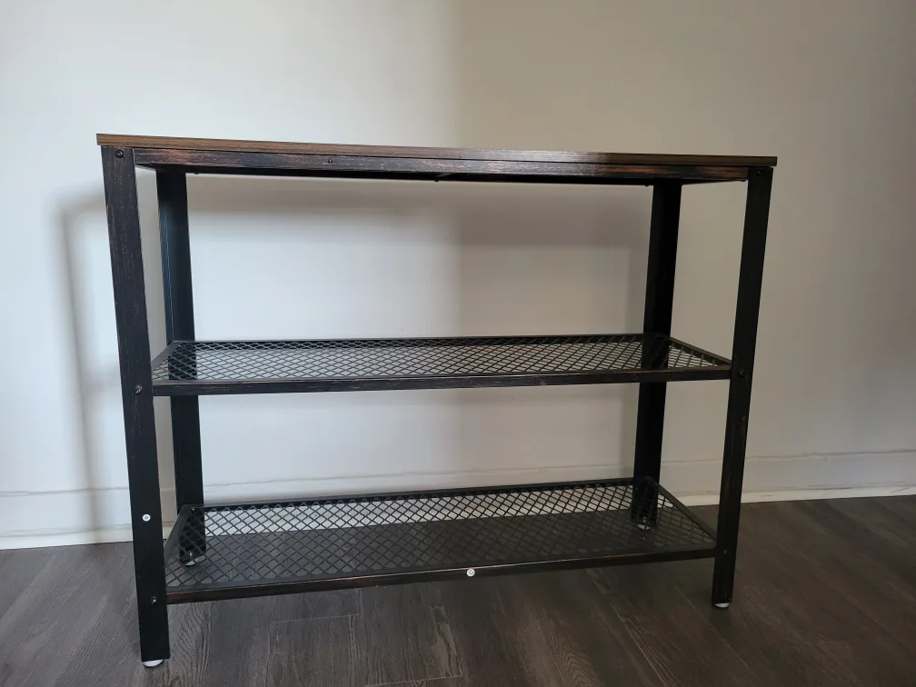 Console Table with Metal Mesh Shelves image indicator(6)