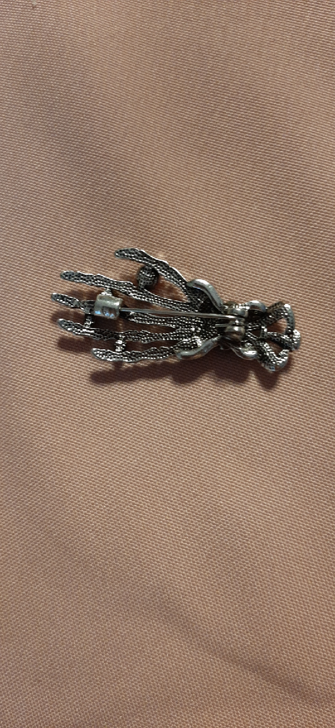 Skeleton Hand Brooch with Red Accents - photo 3