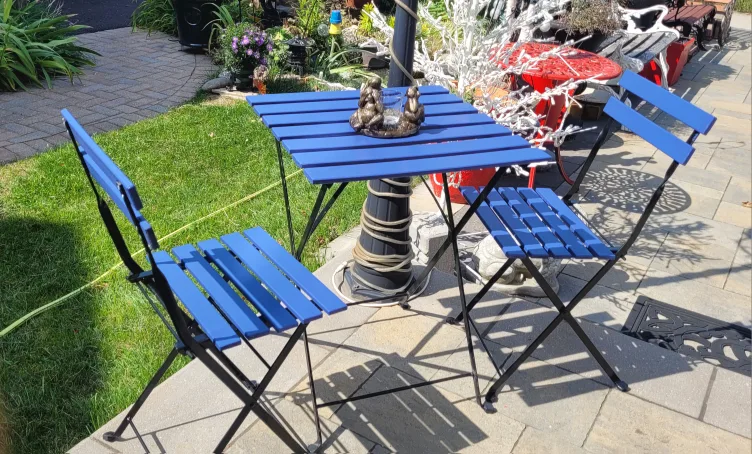 Blue Outdoor Bistro Set - Table and Chairs image indicator(3)