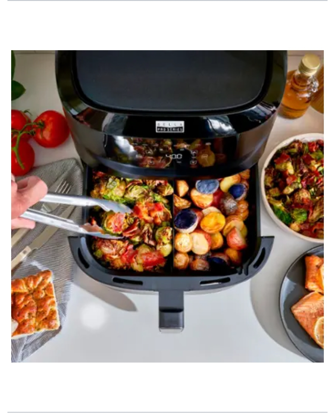 BELLA   PRO - 8-qt. Touchscreen Air Fryer with Divided Basket - photo 5