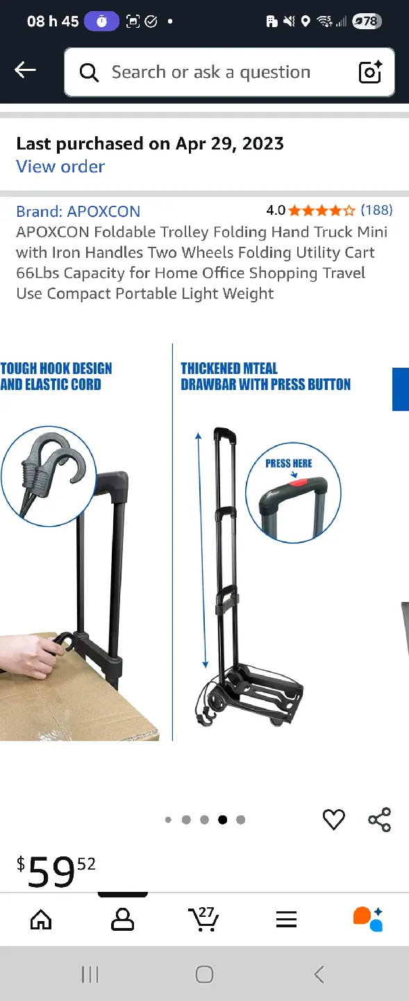 Compact Foldable Trolley – Lightweight, Durable & Travel-Ready! image indicator(6)