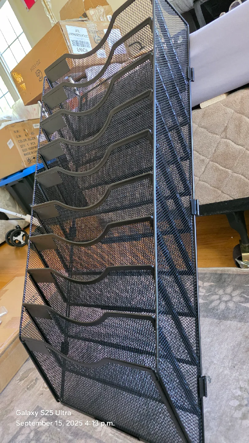 10 Tier Wall Mounted File Holder - Black thumbnail