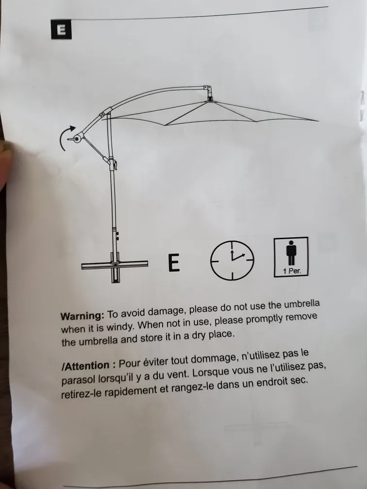 Beige Offset Patio Umbrella with Tilt System image indicator(4)