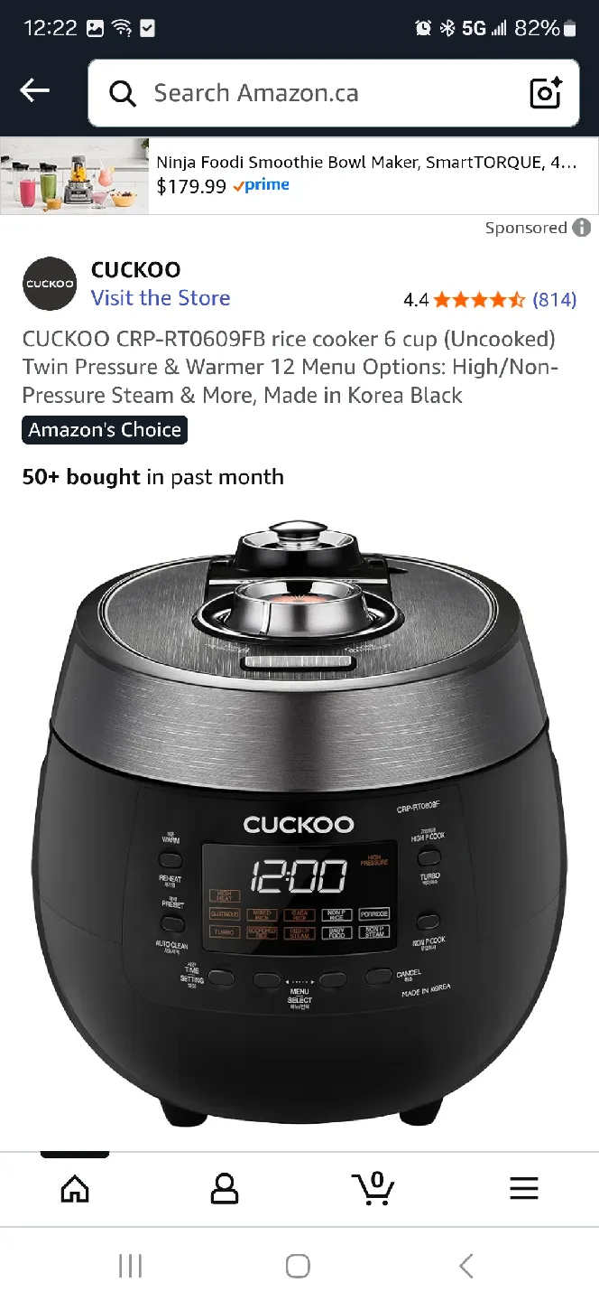Cuckoo CRP-RT0609FB 6-Cup Rice Cooker thumbnail