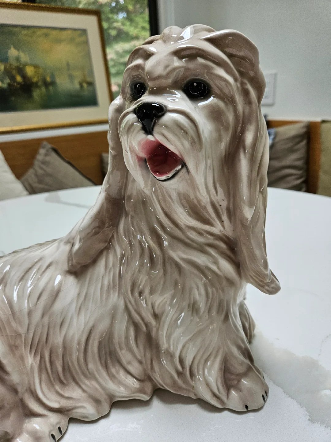 Made in Italy Ronzan Large Ceramic Shih Tzu Dog Figurine image indicator(10)