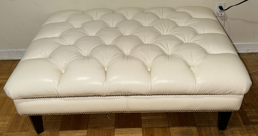 3 seat sofa with large square ottoman set - photo 3