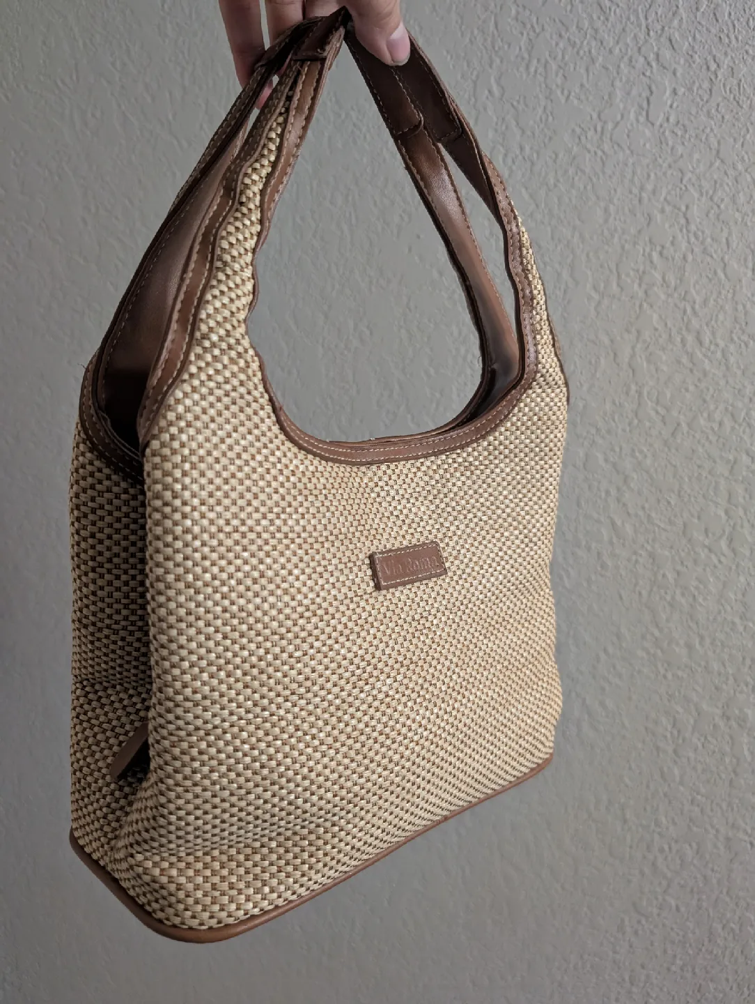 Via Roma Woven Beige & Brown Purse image indicator(2)