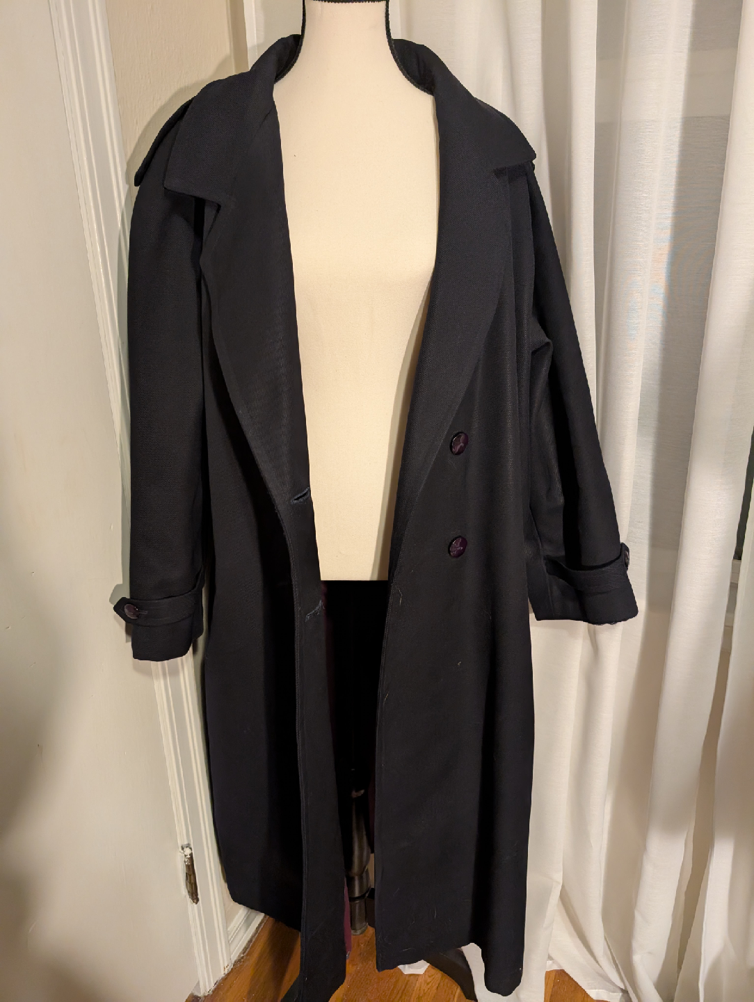 STUNNING Vintage Navy Trench Coat - photo 5
