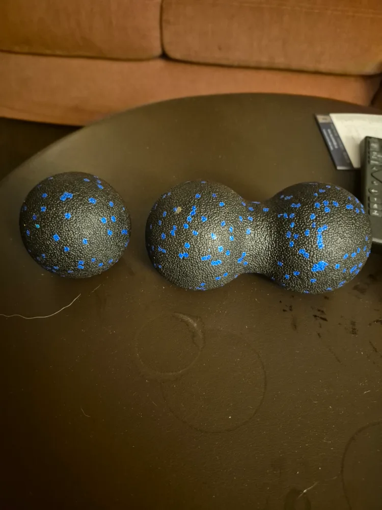 Massage Ball & Peanut Roller Set - Black with Blue Dots thumbnail