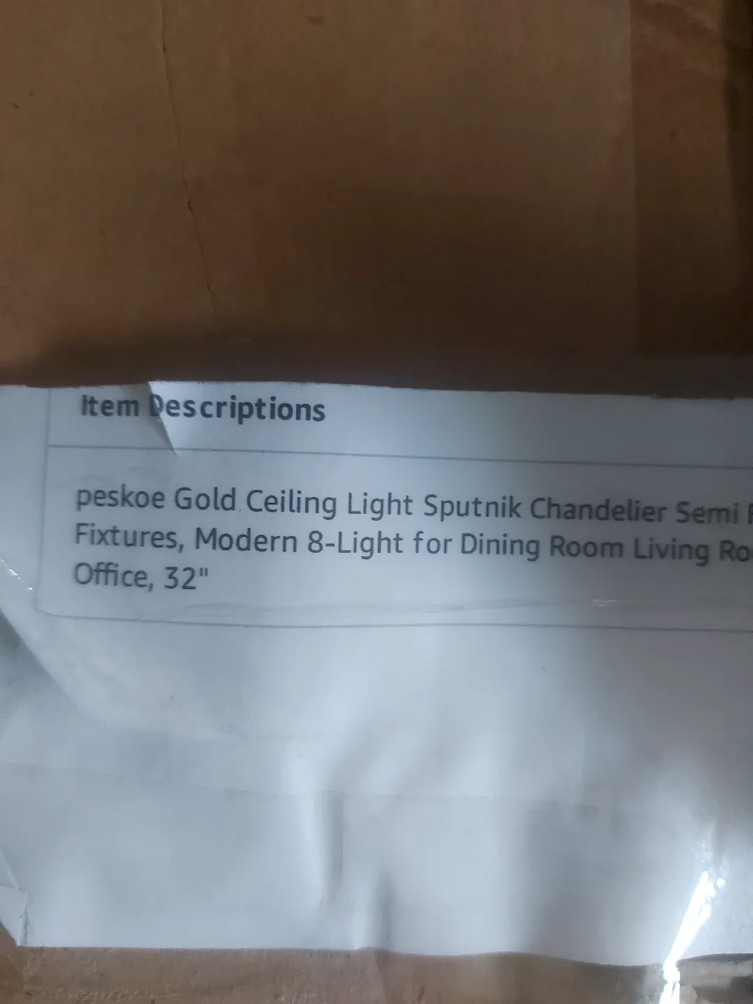 Peskoe Gold Sputnik Chandelier - Modern 8-Light, 32 inch image indicator(9)