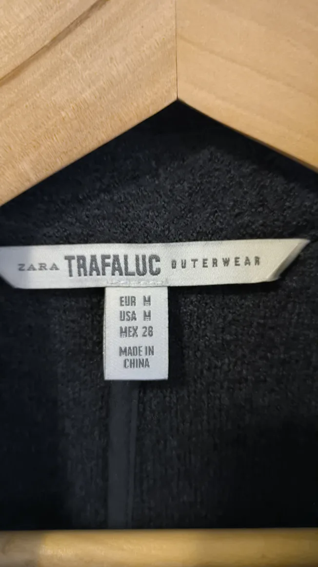 ZARA Sleeveless Black Duster Vest - Size M image indicator(6)