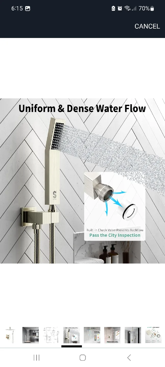 SR SUN RISE 12 Inch Ceiling Mount Shower System - New image indicator(4)