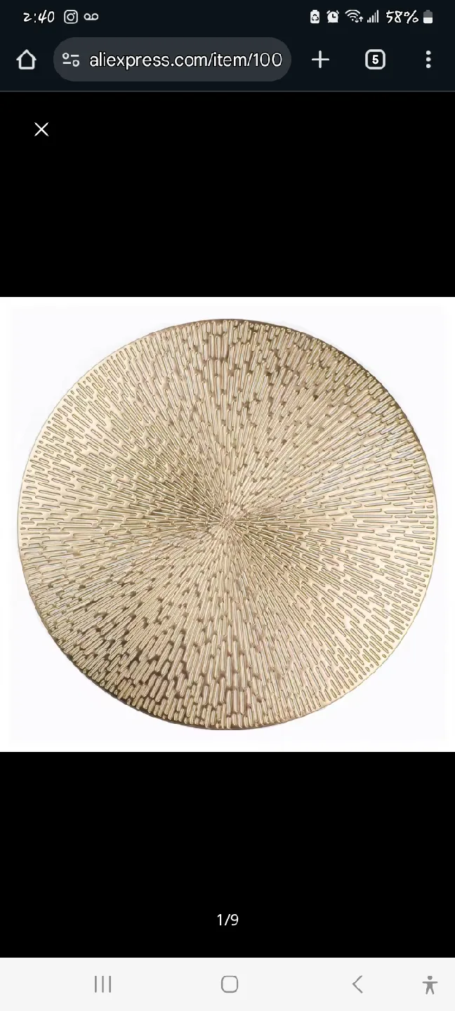 Gold Round Placemats - Set of 15 thumbnail