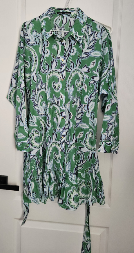 Zara Green Patterned Dress XL - photo 3