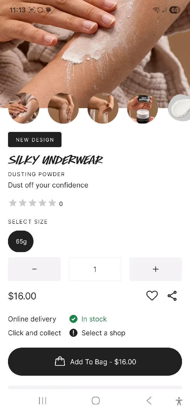 Silky Underwear Dusting Powder - 65g thumbnail
