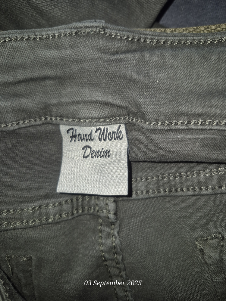 Hand Work Denim L/44 Olive Jeans with Embroidery - photo 3