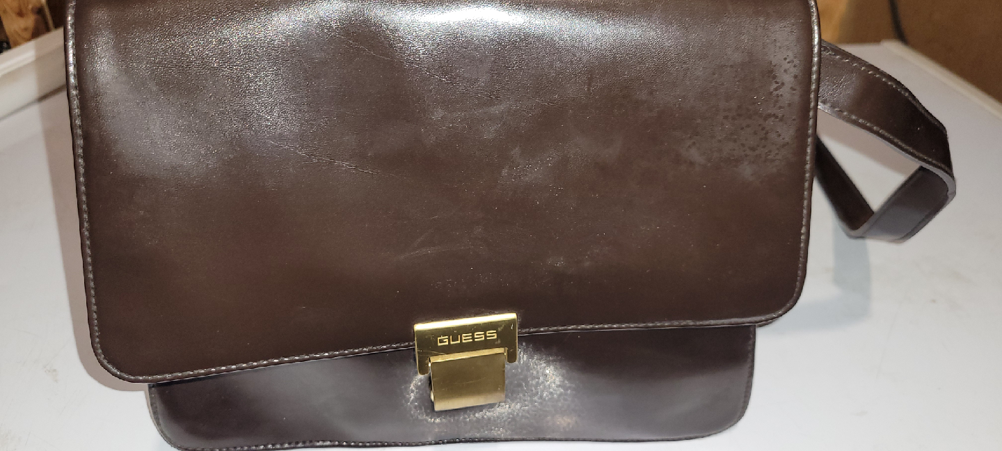 Vintage Y2K Guess Brown Metal Buckle Handbag Woman's Cross Body