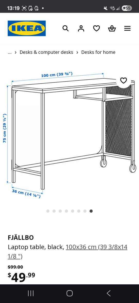IKEA FJÄLLBO Laptop Table - Black, 100x36 cm - photo 4