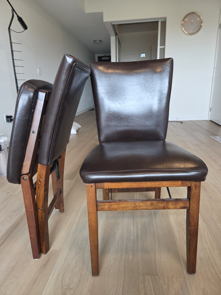 Brown Leather Chairs - Set of 2
