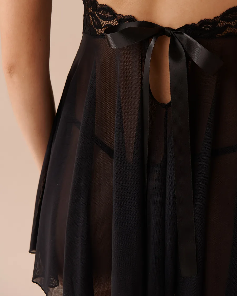 Black Lace Baby doll Lingerie image indicator(4)