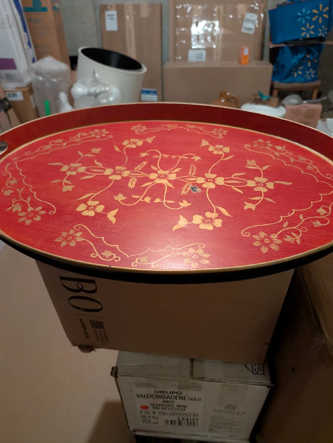 Red & Gold Decorative Tray thumbnail
