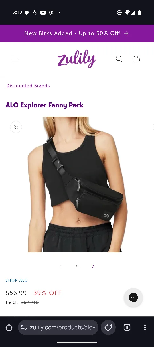ALO Explorer Fanny Pack - Black thumbnail