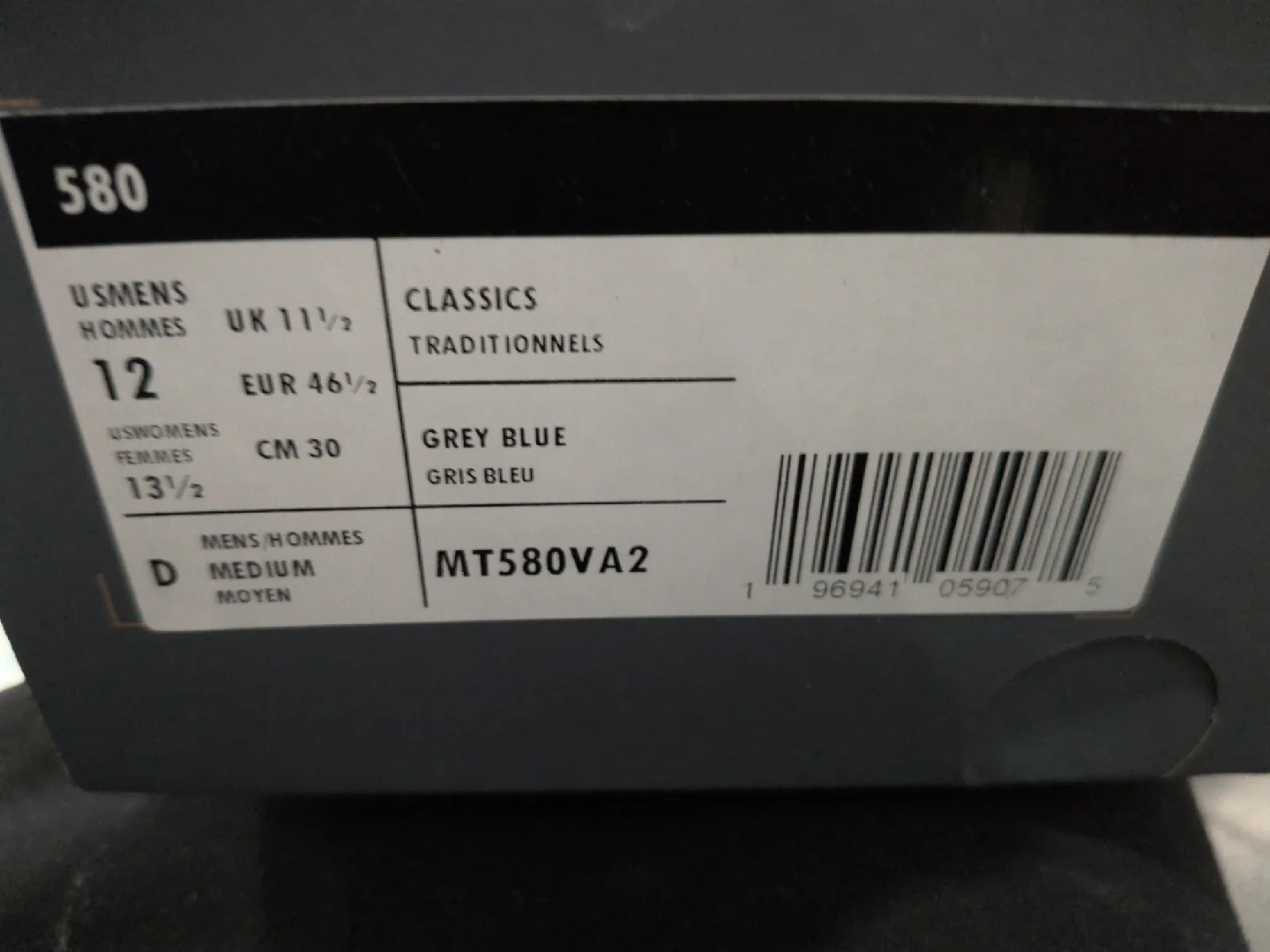 New Balance 580 Grey Blue US Mens 12 image indicator(2)