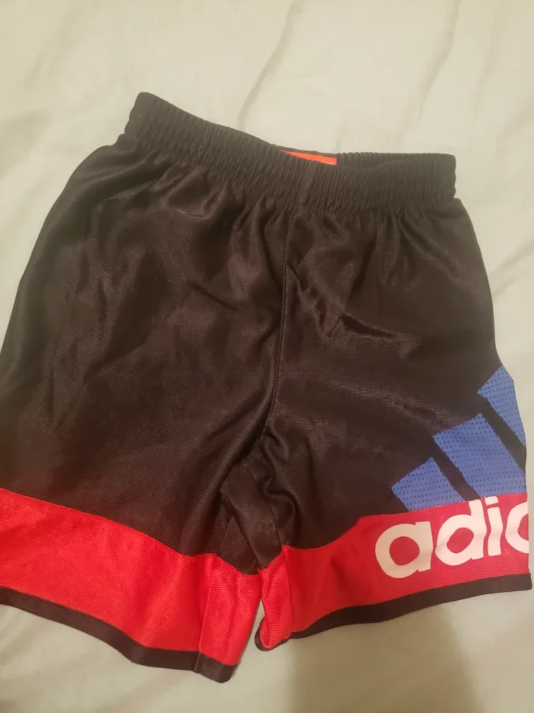 2T Adidas Black & Red Athletic Shorts thumbnail