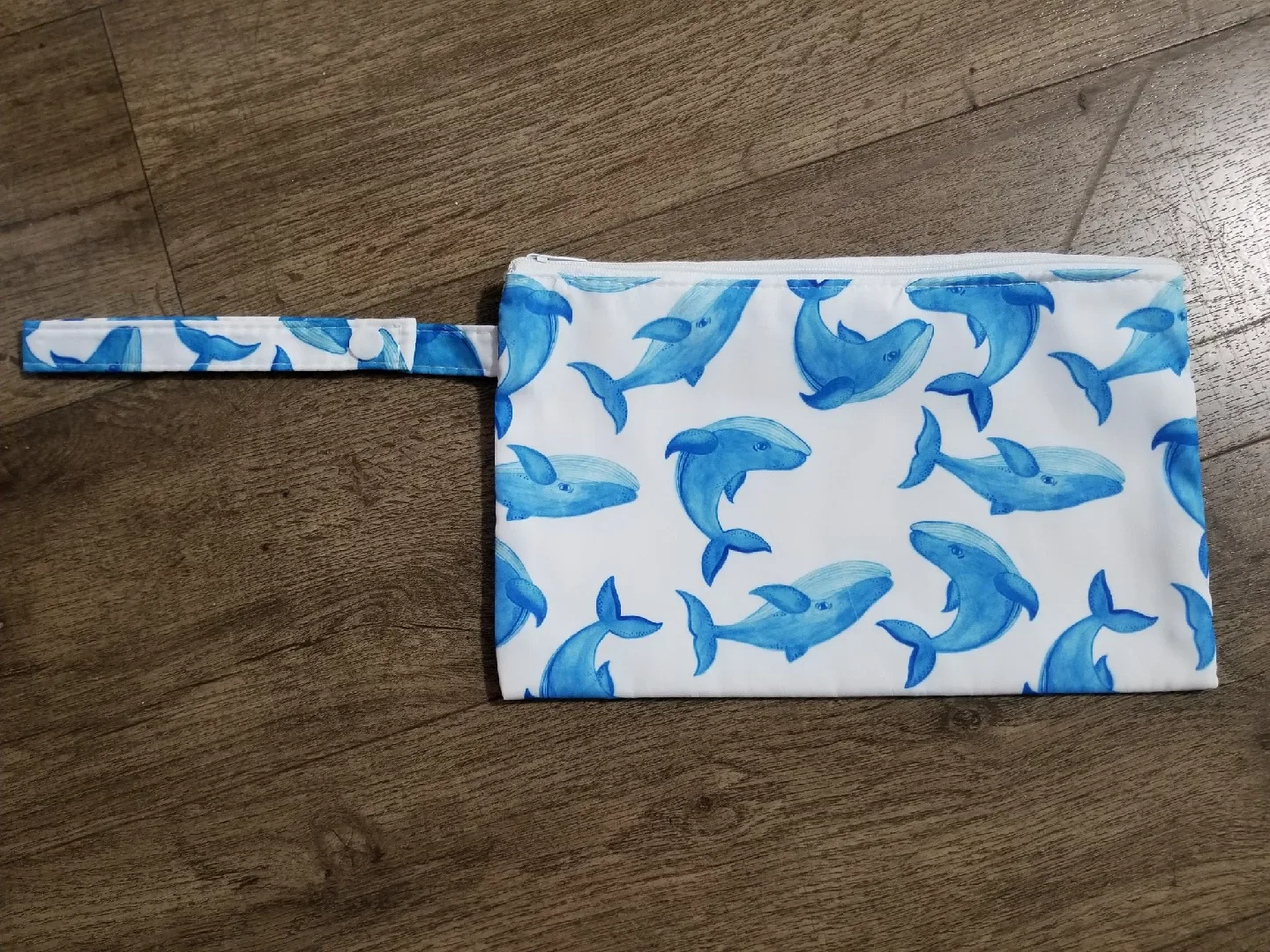 Whale Print Zippered Pouch thumbnail