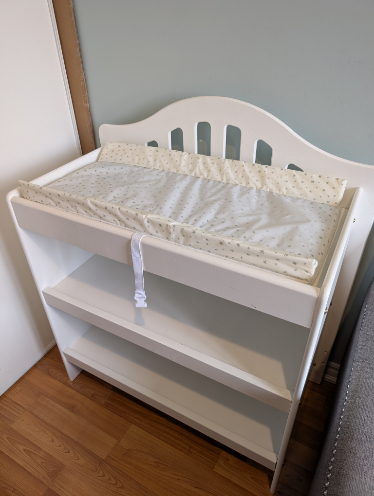 White Baby Changing Table with Shelves - photo 3