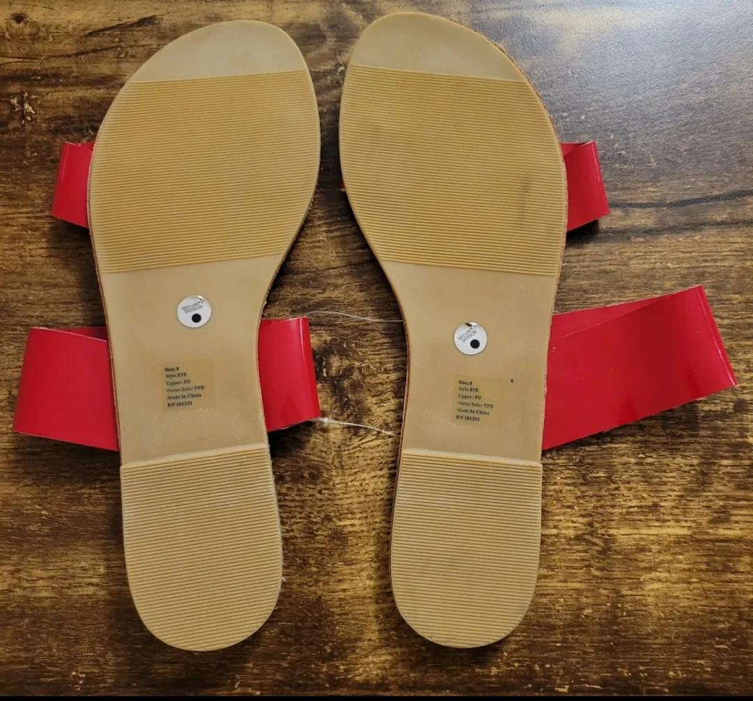 Charlotte Russe Women's Summer Sandals - Red, Yellow, White image indicator(4)