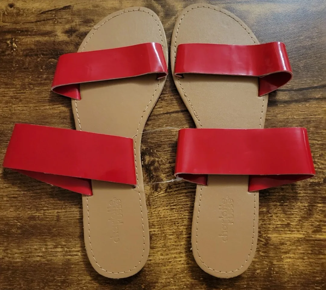 Charlotte Russe Women's Summer Sandals - Red, Yellow, White image indicator(5)