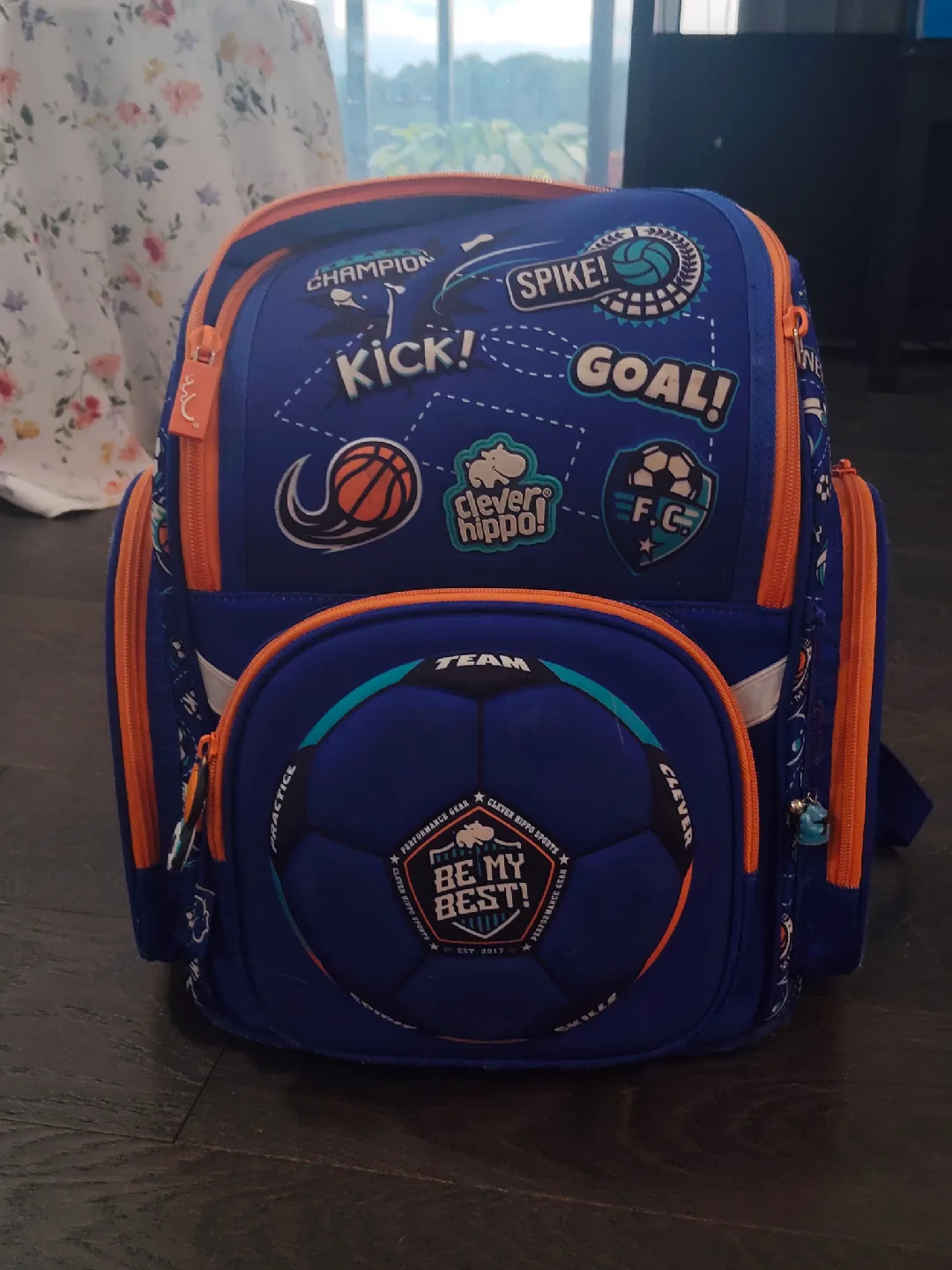 Clever Hippo Kids Backpack - Blue & Orange thumbnail