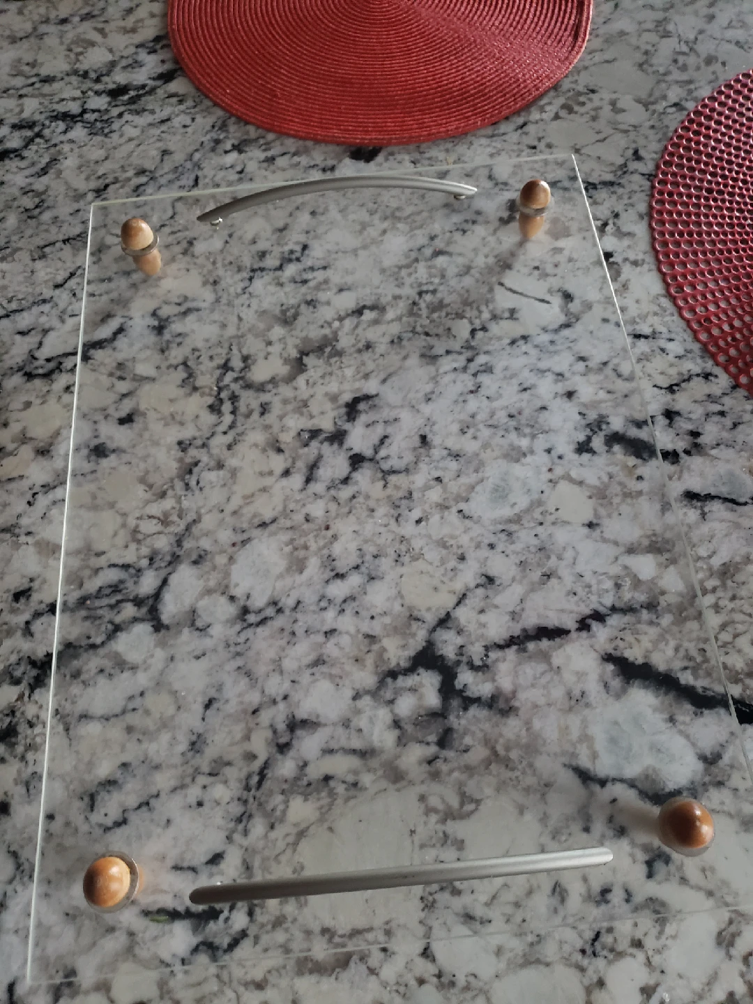 Glass Serving Tray with Handles