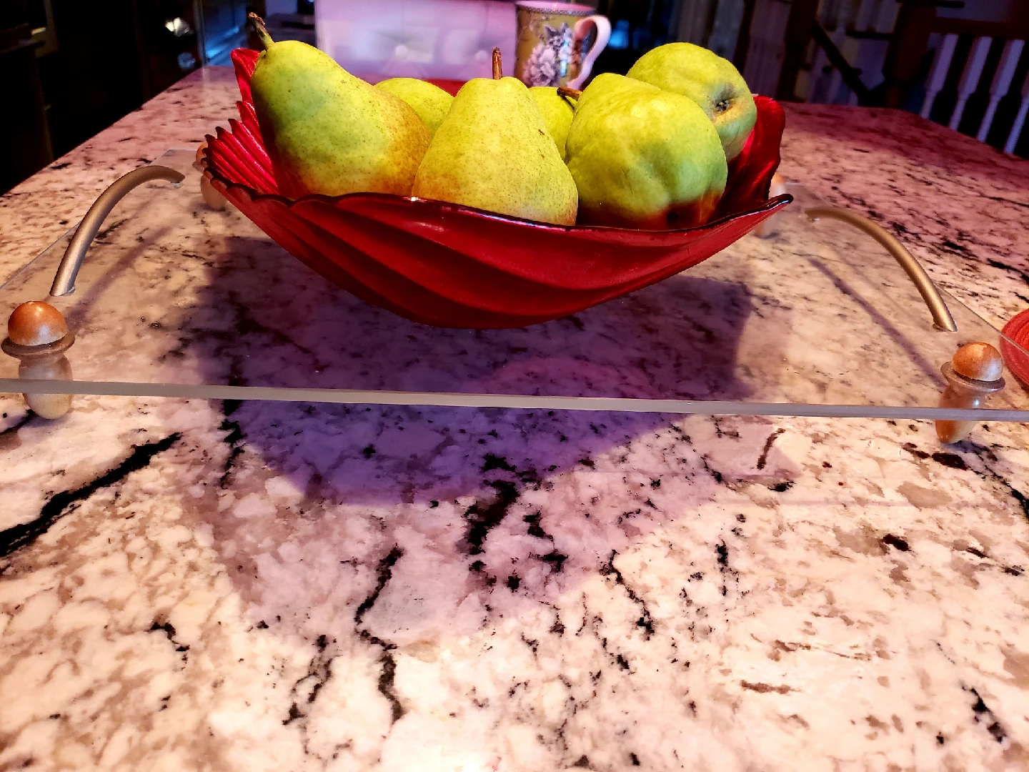 Glass Serving Tray with Handles - photo 4