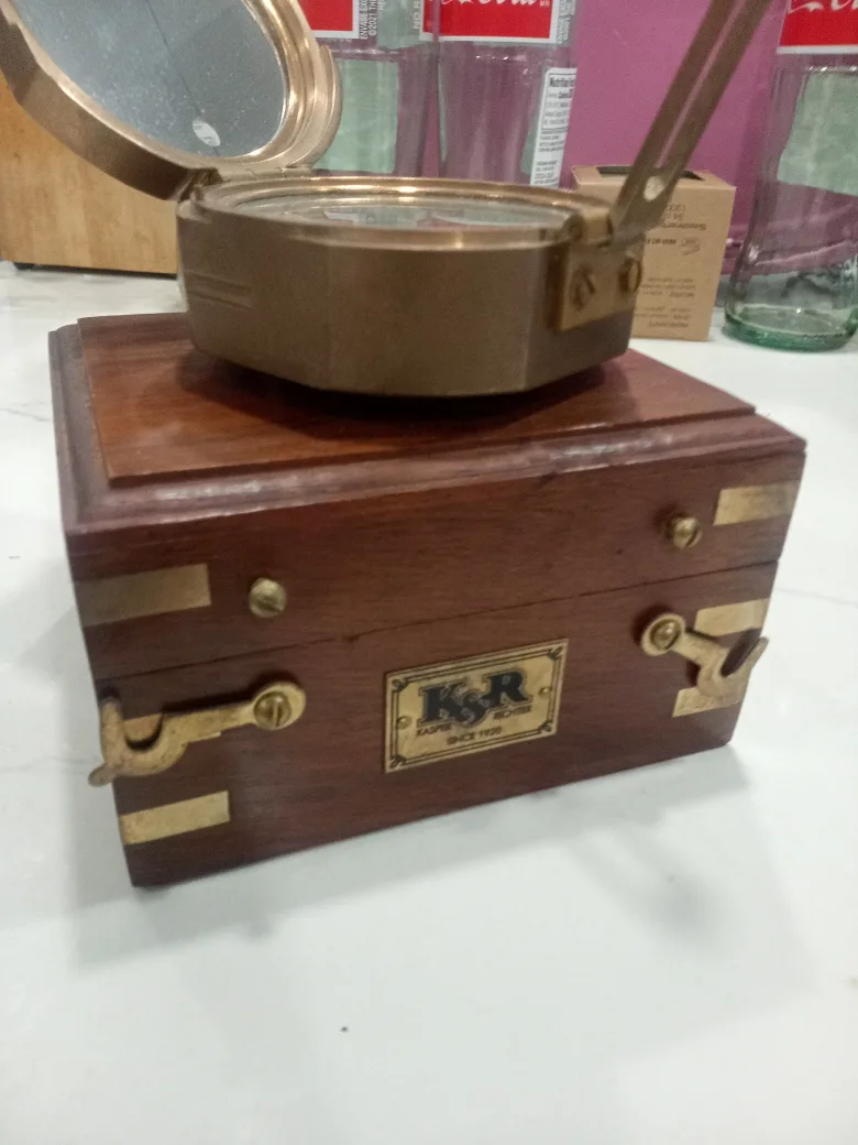 Kelvin & Hughes Antique Compass in Wooden Box image indicator(2)