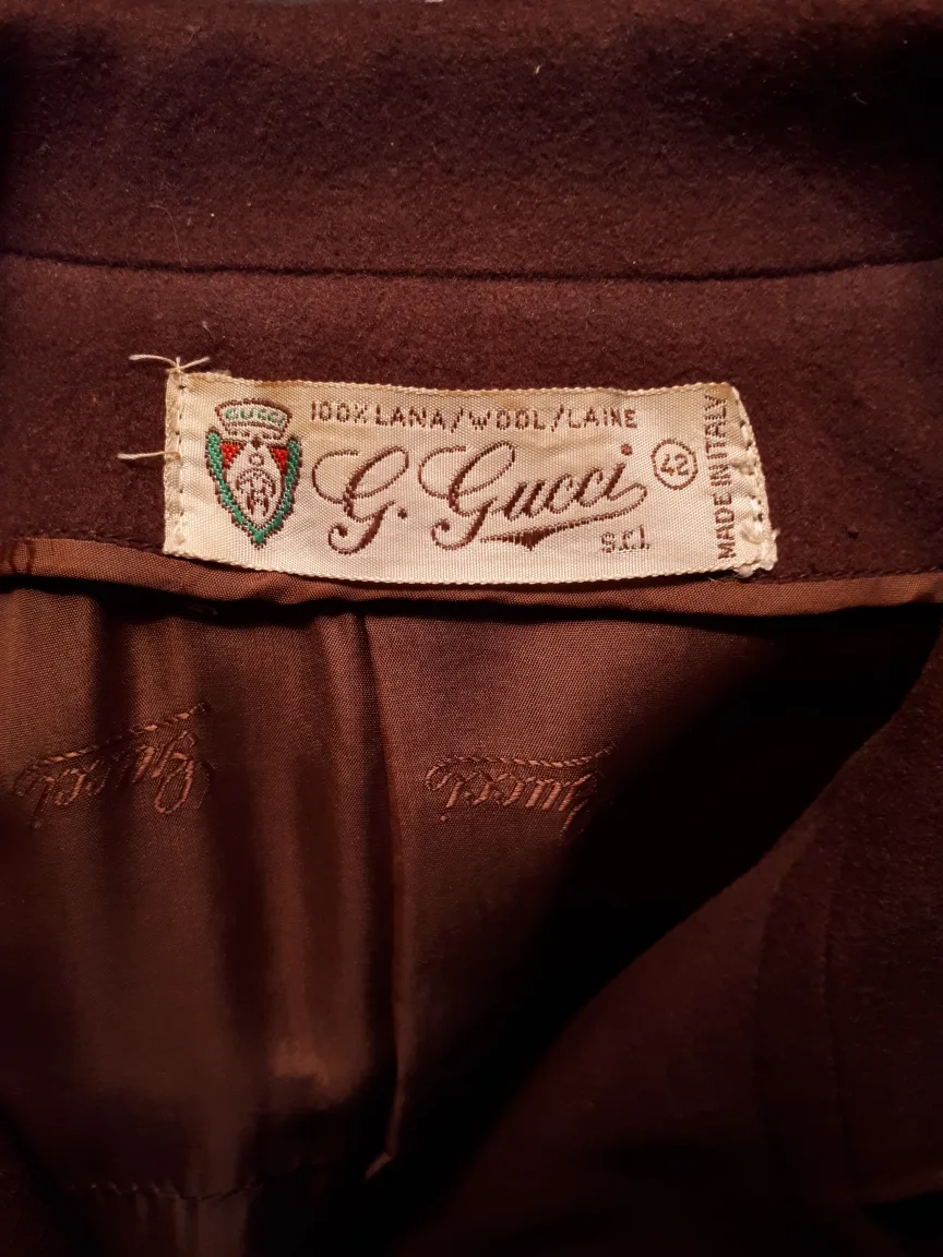 Vintage Gucci Chocolate Brown Wool Coat  image indicator(2)