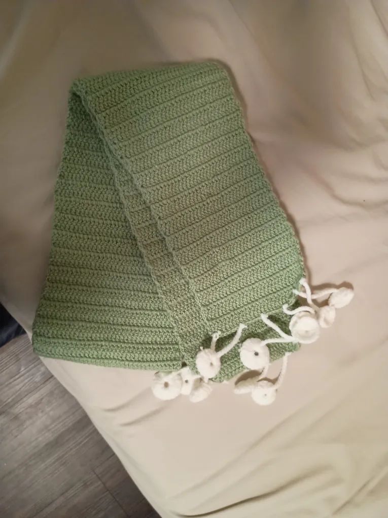Handmade Crochet Scarf - Green