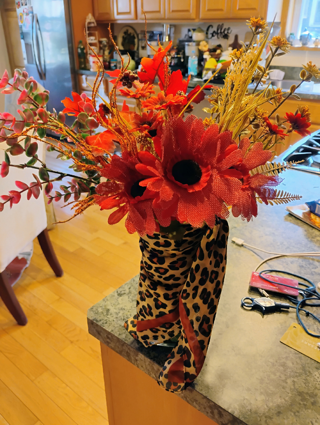 Fall Floral Arrangement with Vase