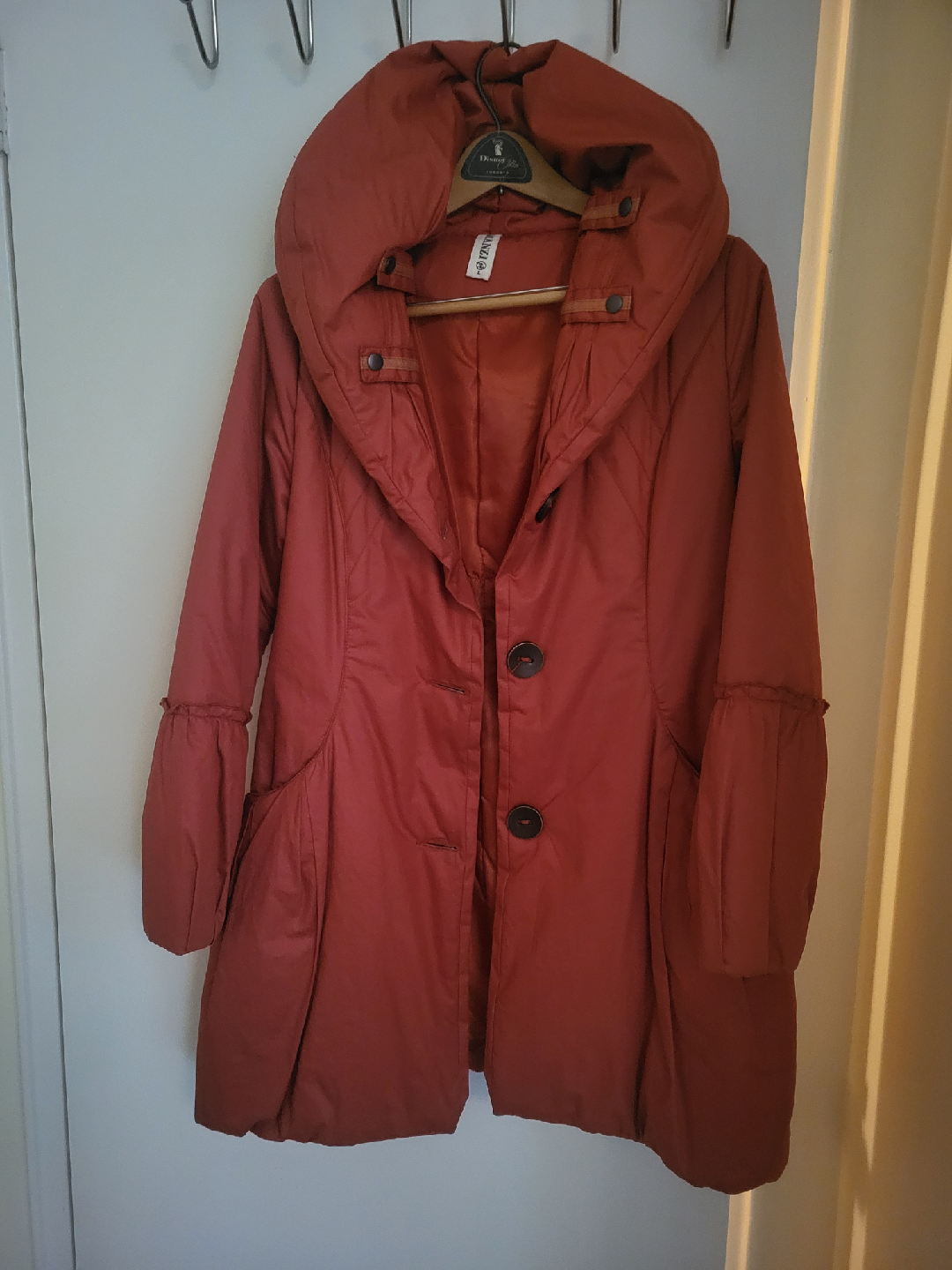 Manzio Orange Puffer Coat - Size L/M - photo 2