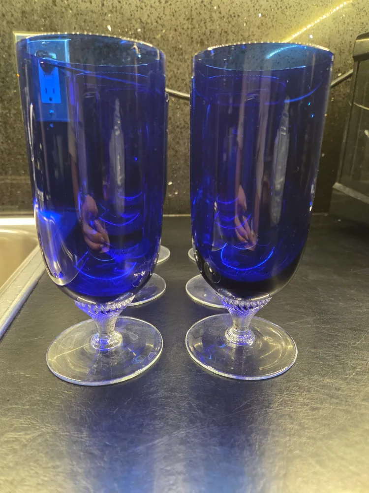 Blue Stemmed Glasses - Set of 6 image indicator(2)